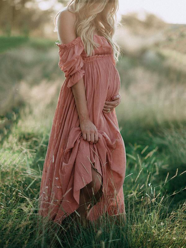 Carla | Vestido Maxi Mujer Off-Shoulder con Volantes
