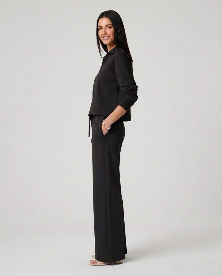 Carmen | Conjunto Punto Mujer Cuello V Mangas Largas Pantalón Ancho
