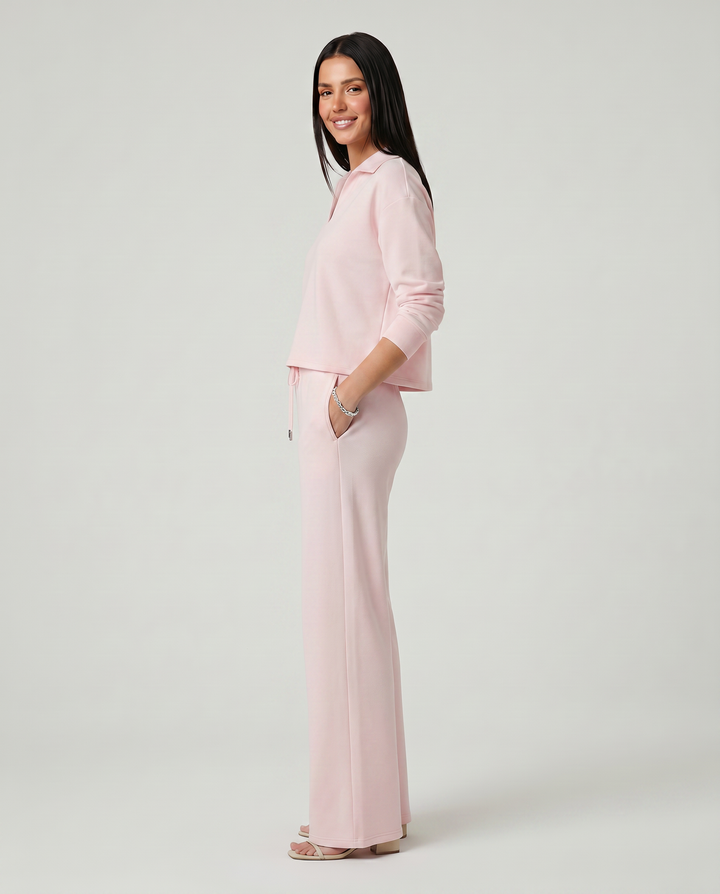 Carmen | Conjunto Punto Mujer Cuello V Mangas Largas Pantalón Ancho