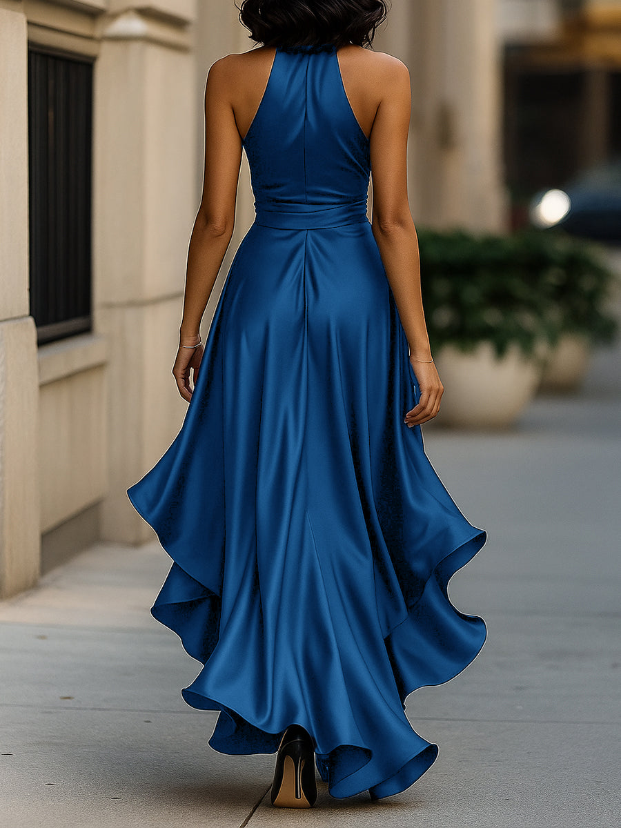 Carmen | Vestido Midi Mujer Satén Asimétrico Invitada