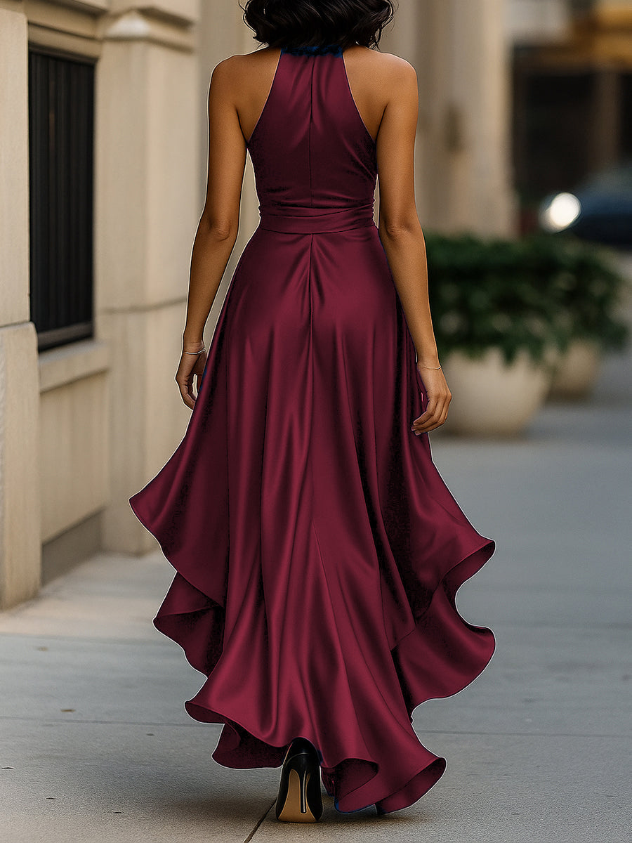 Carmen | Vestido Midi Mujer Satén Asimétrico Invitada