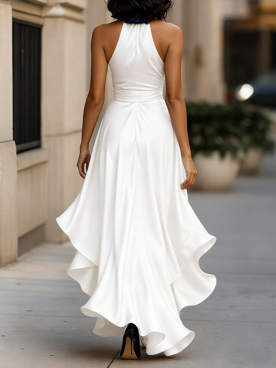 Carmen | Vestido Midi Mujer Satén Asimétrico Invitada