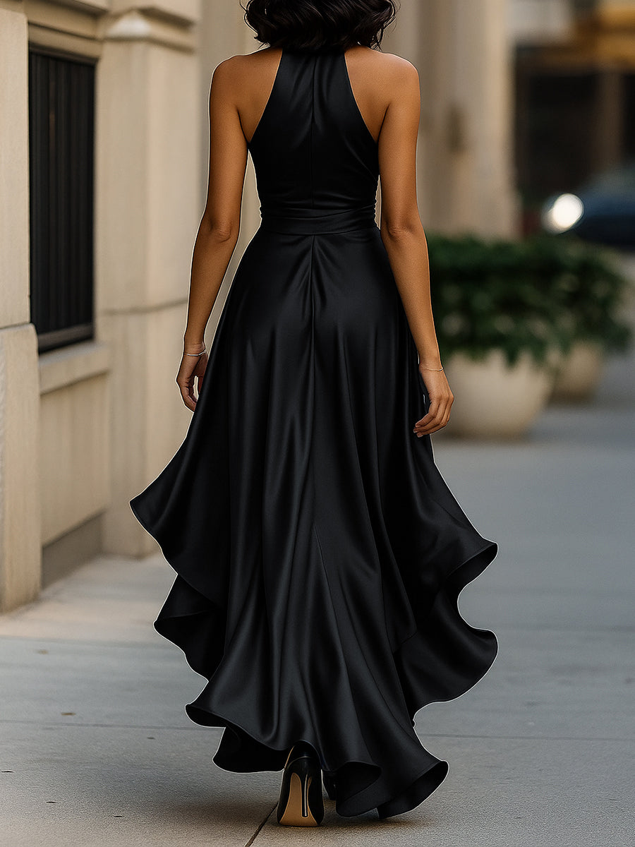 Carmen | Vestido Midi Mujer Satén Asimétrico Invitada