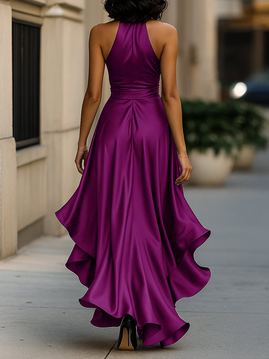 Carmen | Vestido Midi Mujer Satén Asimétrico Invitada