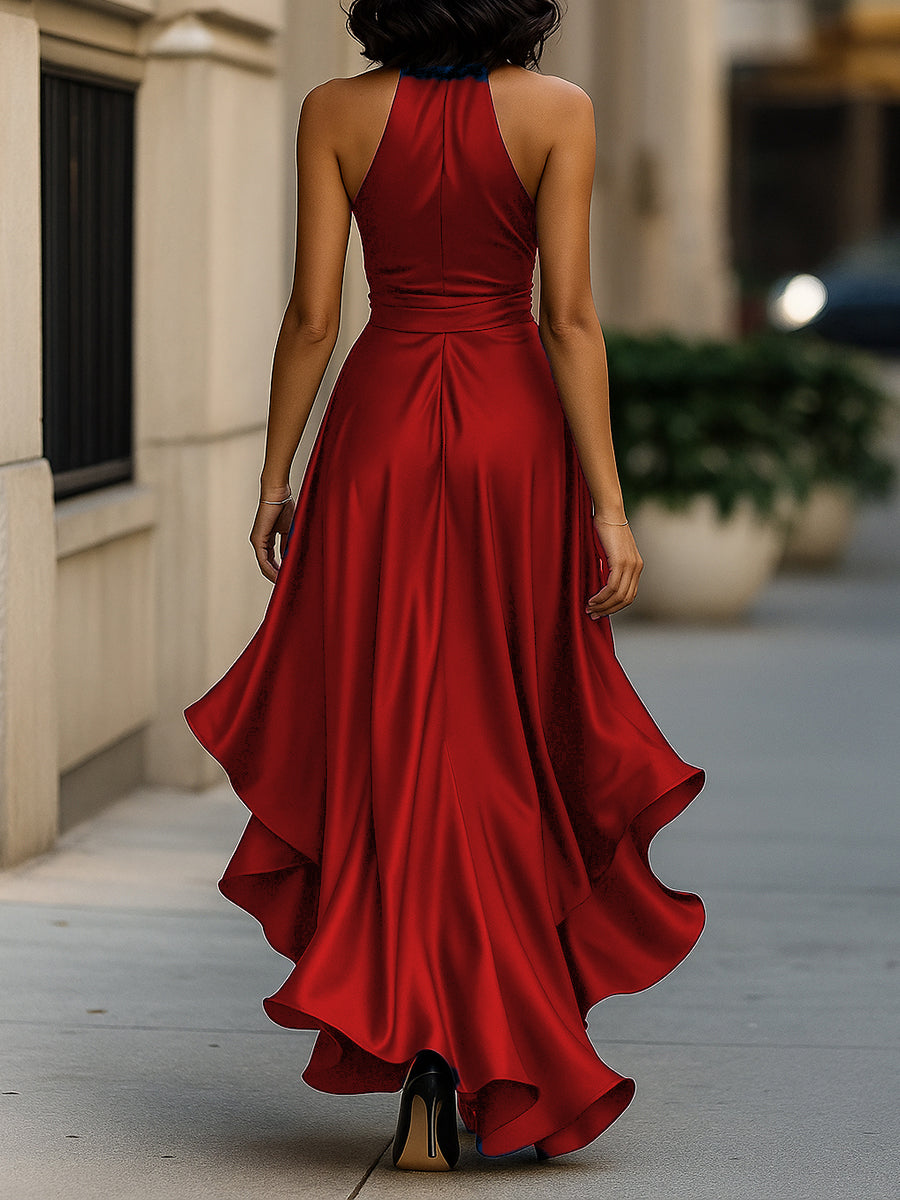 Carmen | Vestido Midi Mujer Satén Asimétrico Invitada