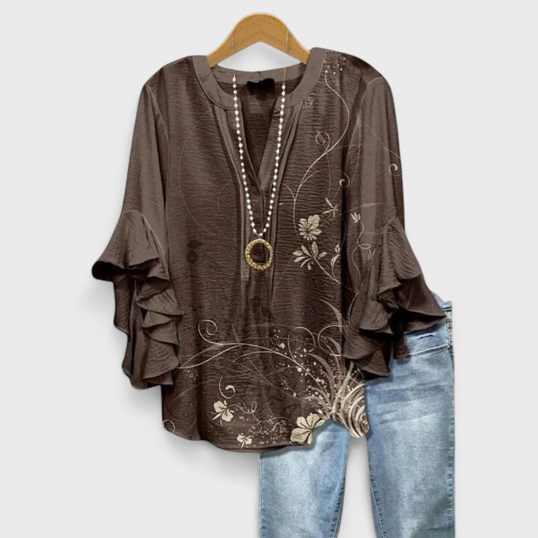Celia | Blusa Manga Larga con Volantes