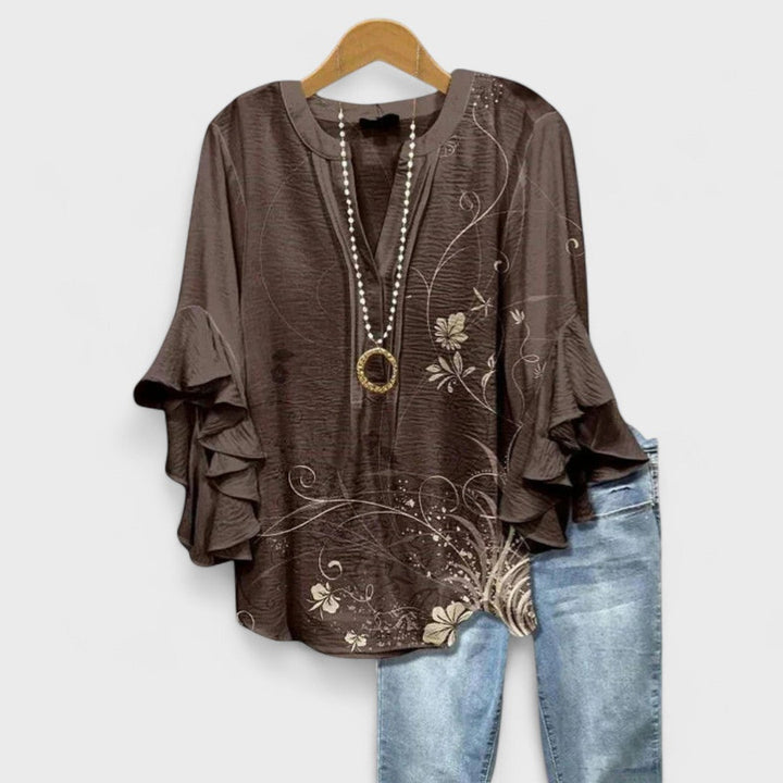 Celia | Blusa Manga Larga con Volantes