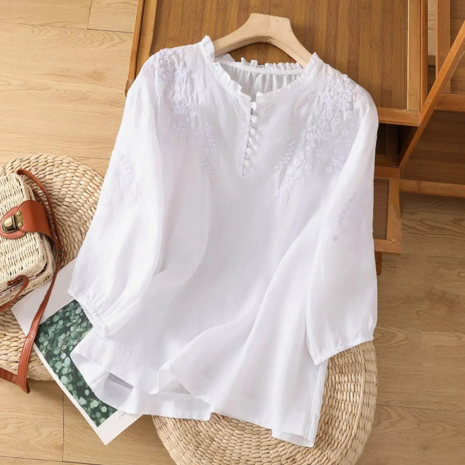 Celia | Blusa Mujer Bordada Manga Larga