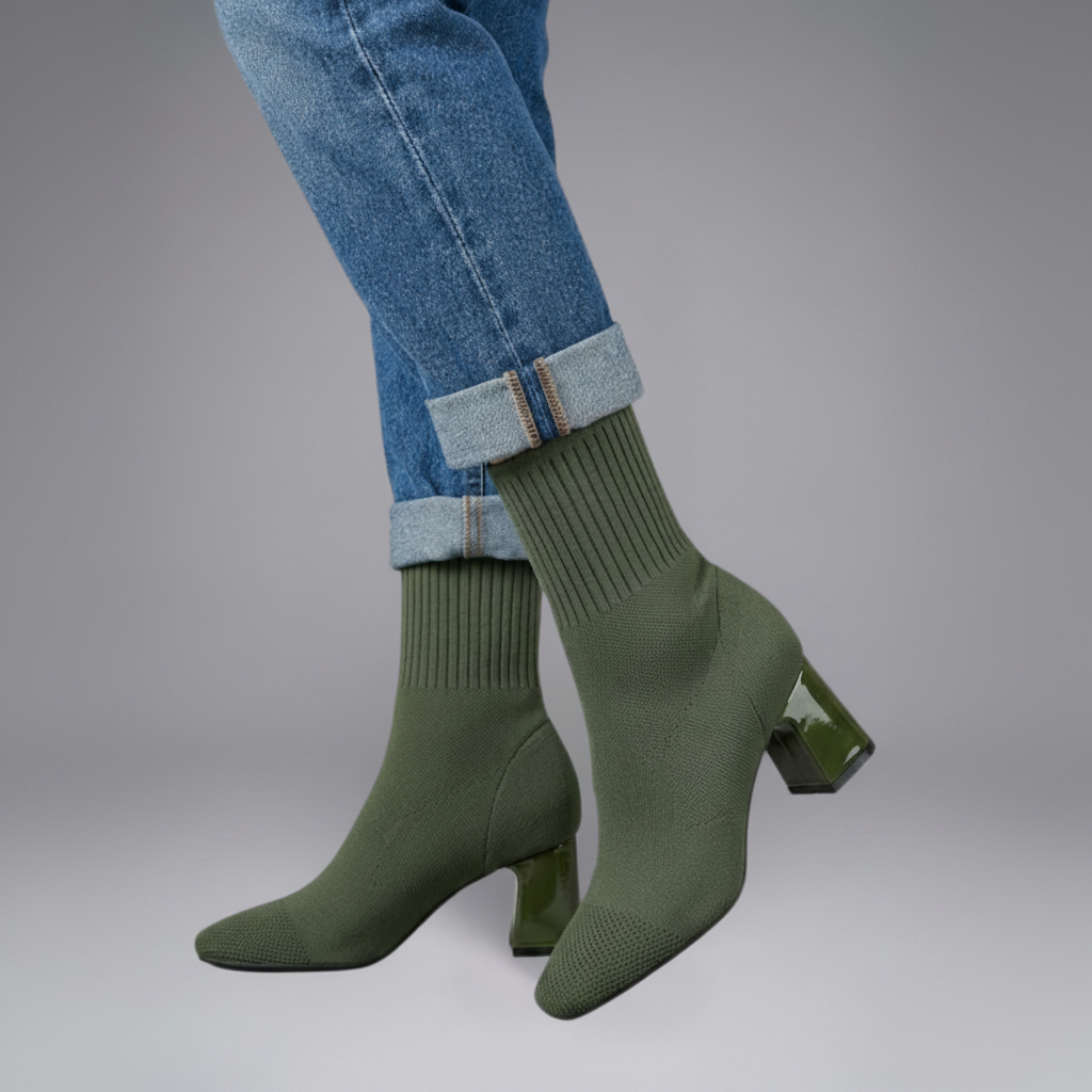 Celia | Botines Mujer Punto Tacón Chunky