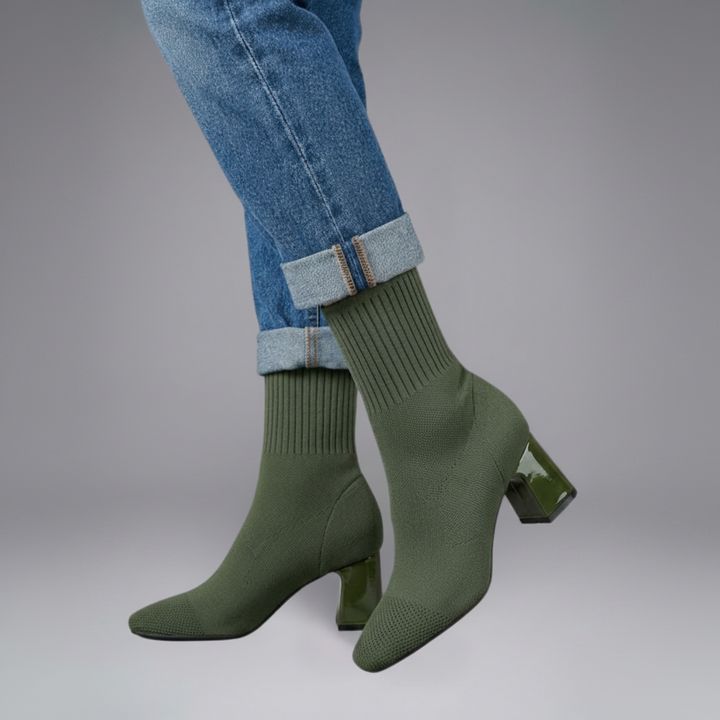 Celia | Botines Mujer Punto Tacón Chunky
