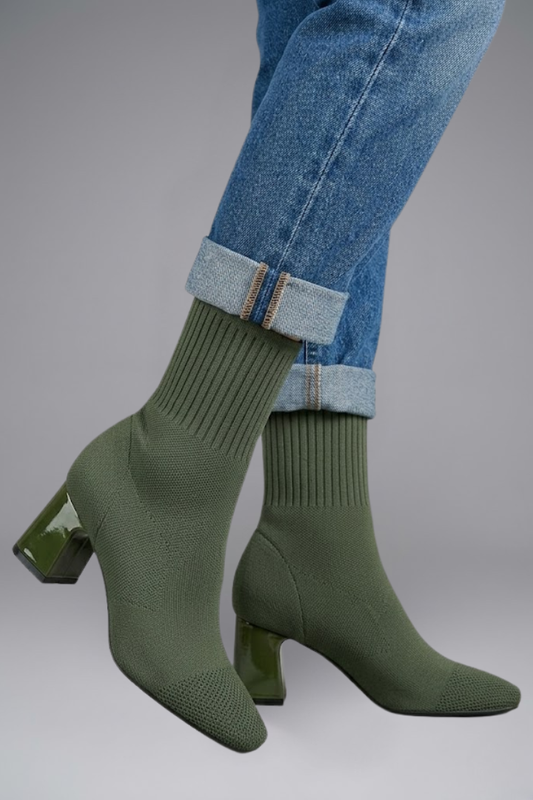 Celia | Botines Mujer Punto Tacón Chunky