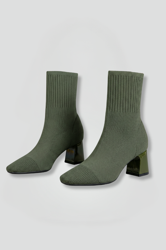 Celia | Botines Mujer Punto Tacón Chunky