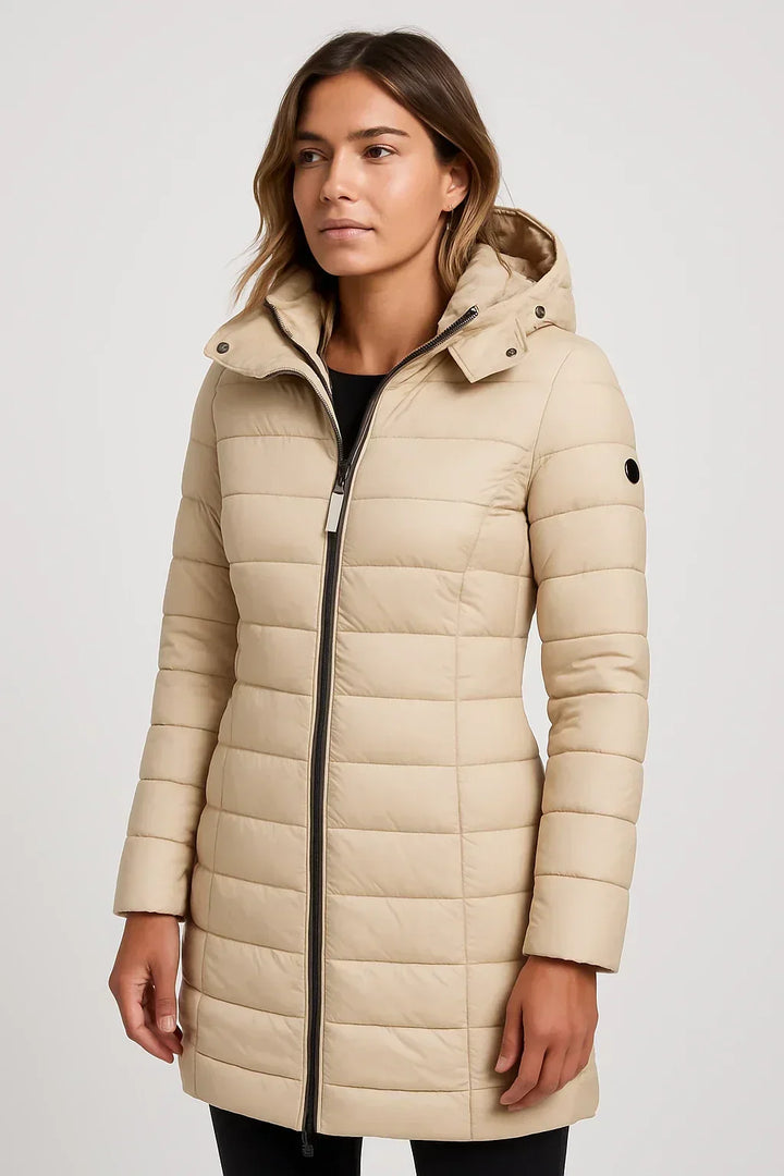 Celia | Chaqueta Acolchada con Capucha y Cremallera Manga Larga Mujer