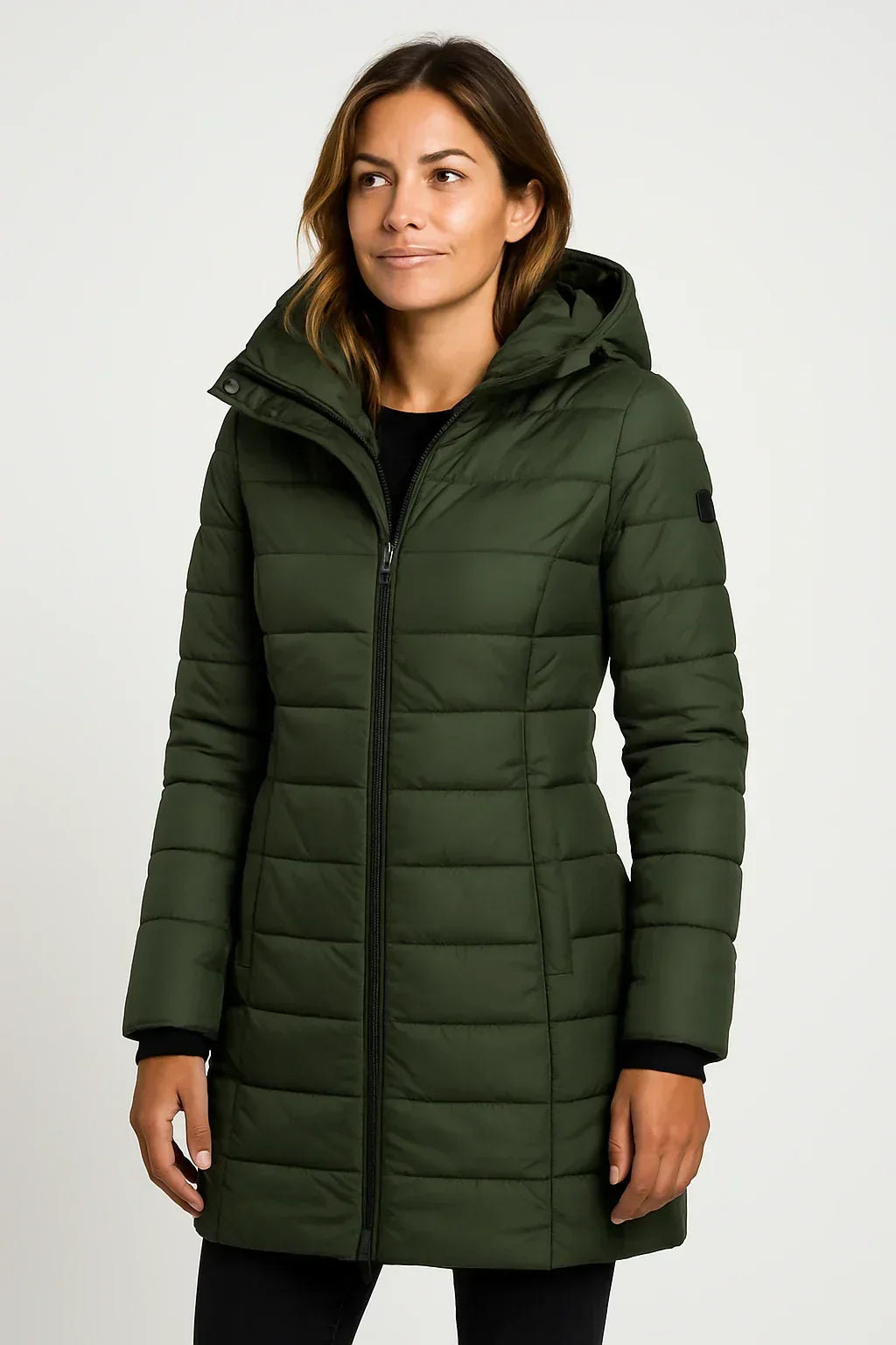 Celia | Chaqueta Acolchada con Capucha y Cremallera Manga Larga Mujer