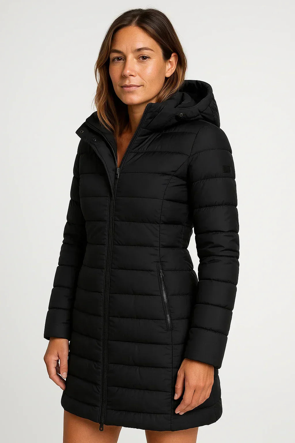 Celia | Chaqueta Acolchada con Capucha y Cremallera Manga Larga Mujer