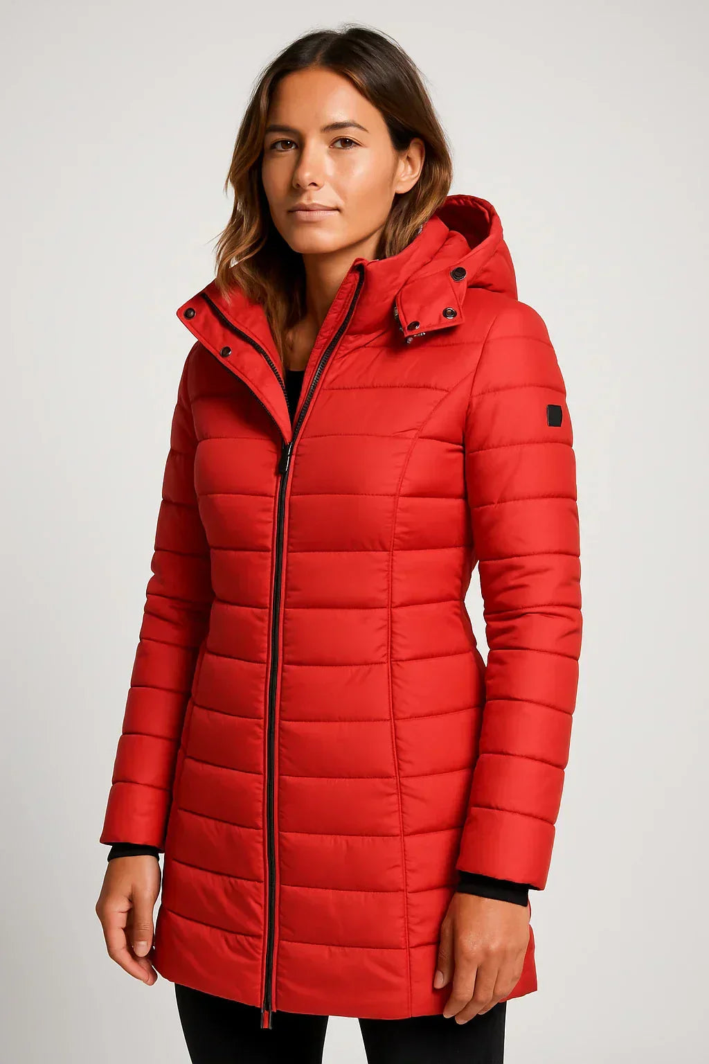 Celia | Chaqueta Acolchada con Capucha y Cremallera Manga Larga Mujer
