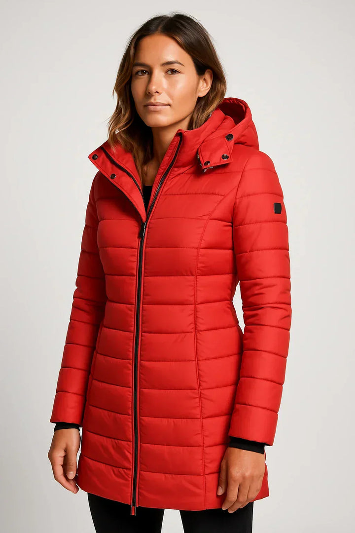 Celia | Chaqueta Acolchada con Capucha y Cremallera Manga Larga Mujer