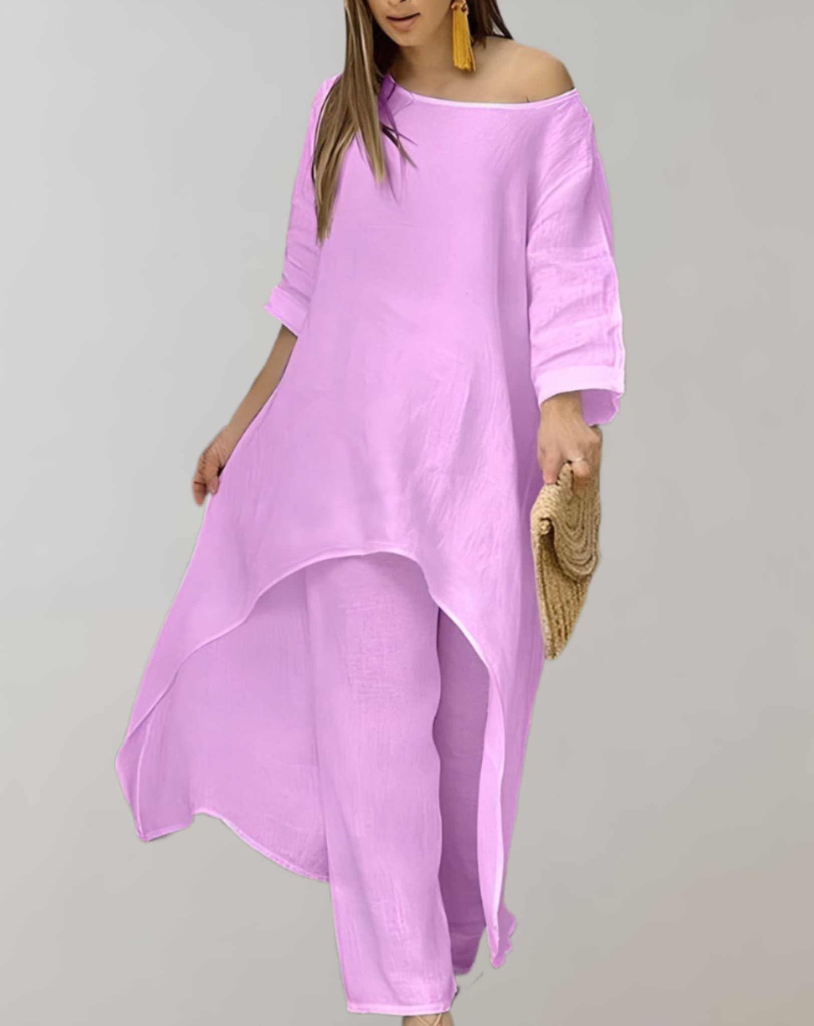 Celia | Conjunto Blusa Larga Pantalón Vestido Mujer
