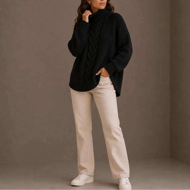 Beatriz | Jersey de Cuello Alto Oversize Tejido de Punto