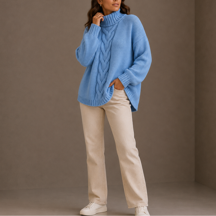 Beatriz | Jersey de Cuello Alto Oversize Tejido de Punto