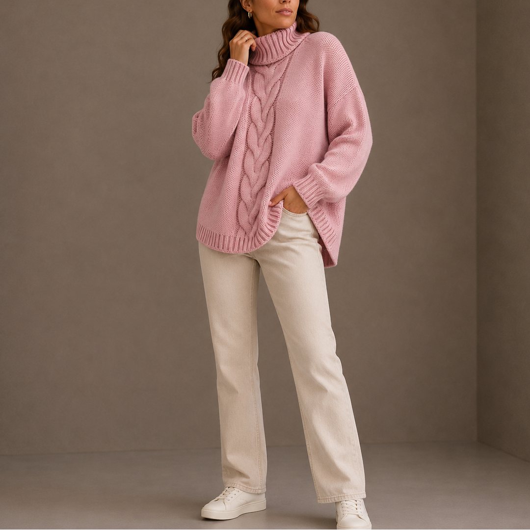Beatriz | Jersey de Cuello Alto Oversize Tejido de Punto