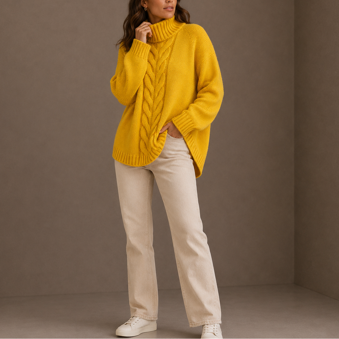 Beatriz | Jersey de Cuello Alto Oversize Tejido de Punto