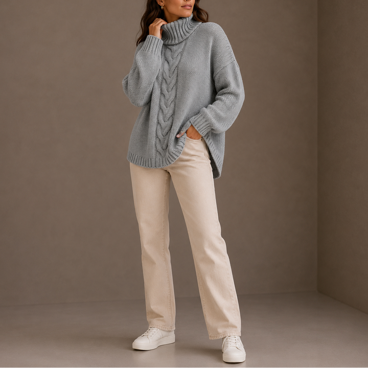 Beatriz | Jersey de Cuello Alto Oversize Tejido de Punto