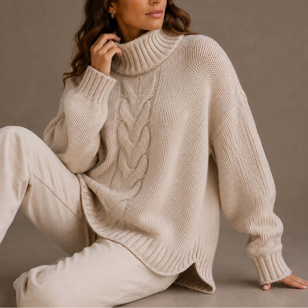 Beatriz | Jersey de Cuello Alto Oversize Tejido de Punto