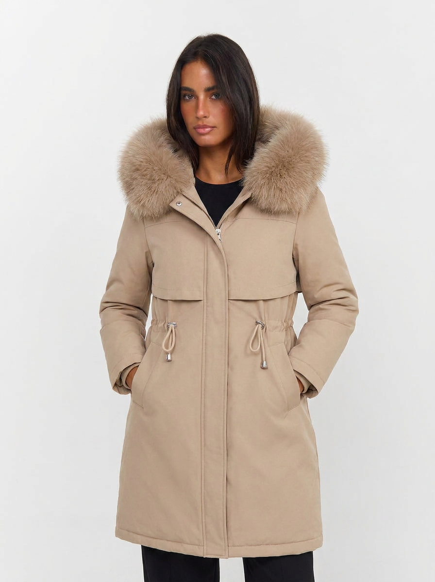 Claudia | Abrigos Mujer Parka con Capucha y Cremallera