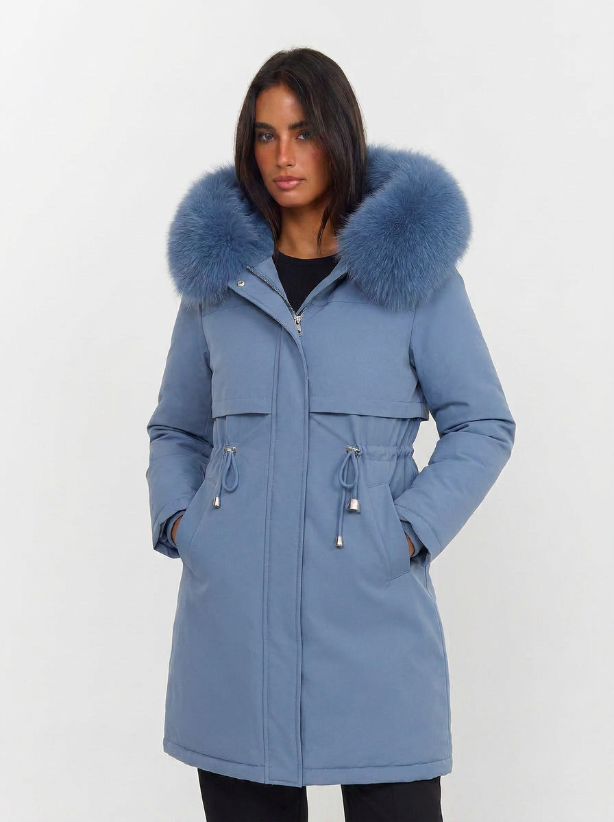 Claudia | Abrigos Mujer Parka con Capucha y Cremallera