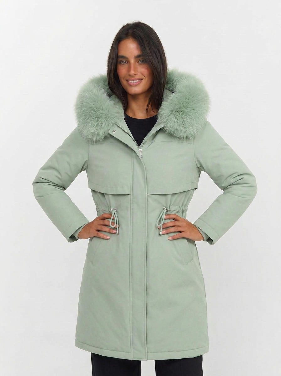 Claudia | Abrigos Mujer Parka con Capucha y Cremallera