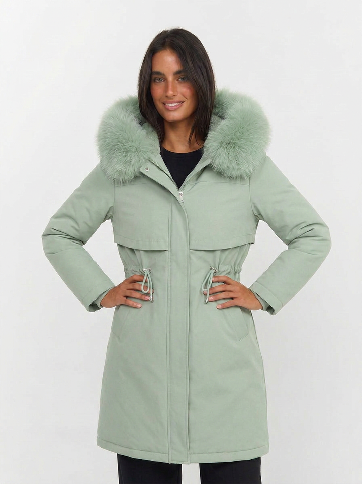 Claudia | Abrigos Mujer Parka con Capucha y Cremallera