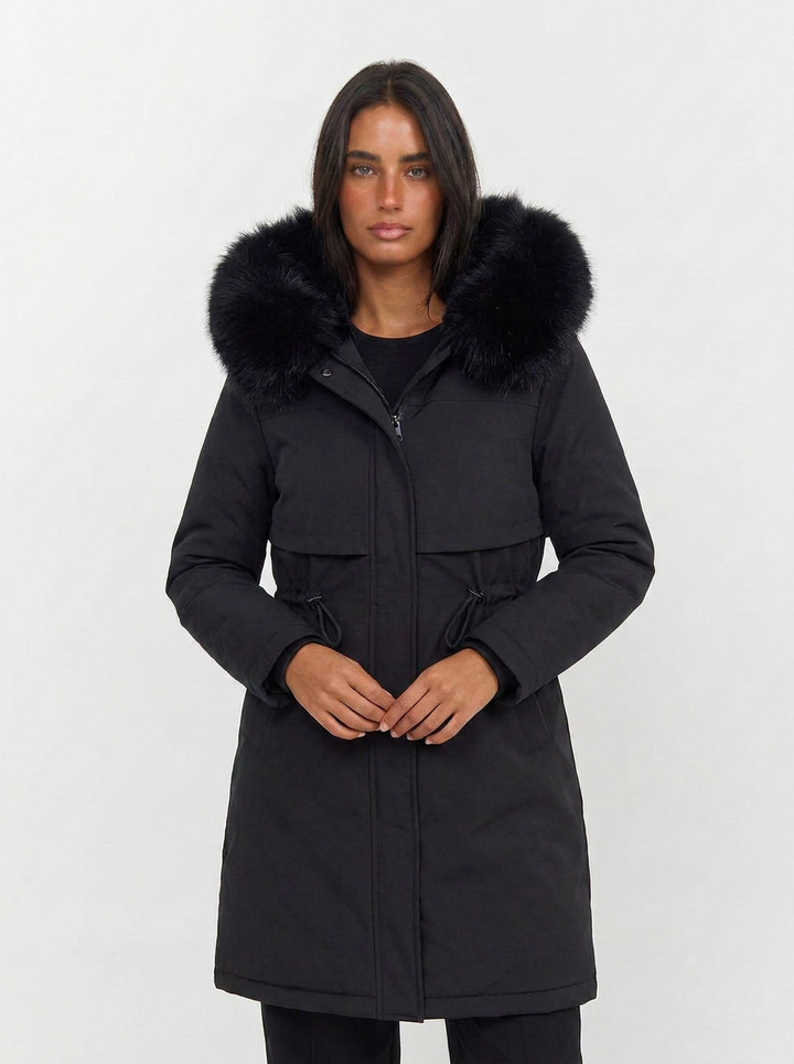 Claudia | Abrigos Mujer Parka con Capucha y Cremallera