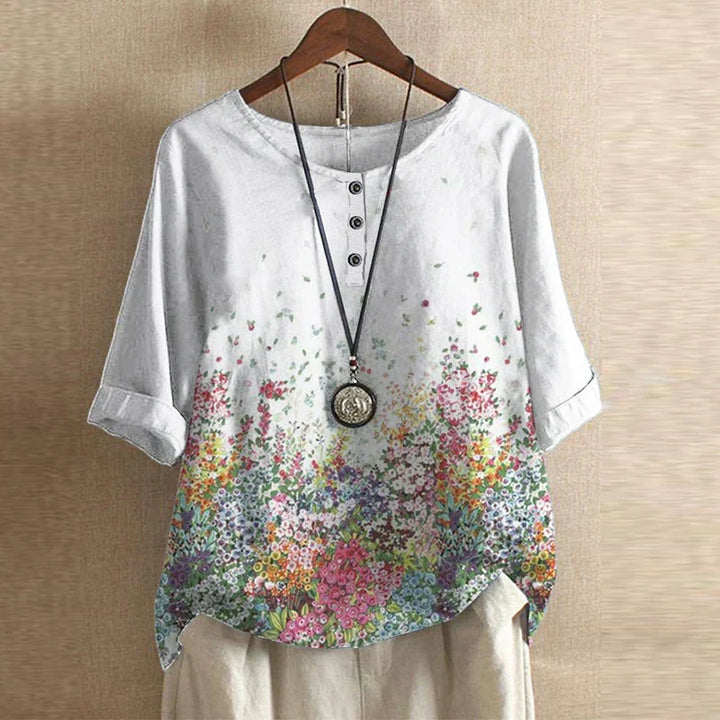 Claudia | Blusa Estampada de Manga Tres Cuartos