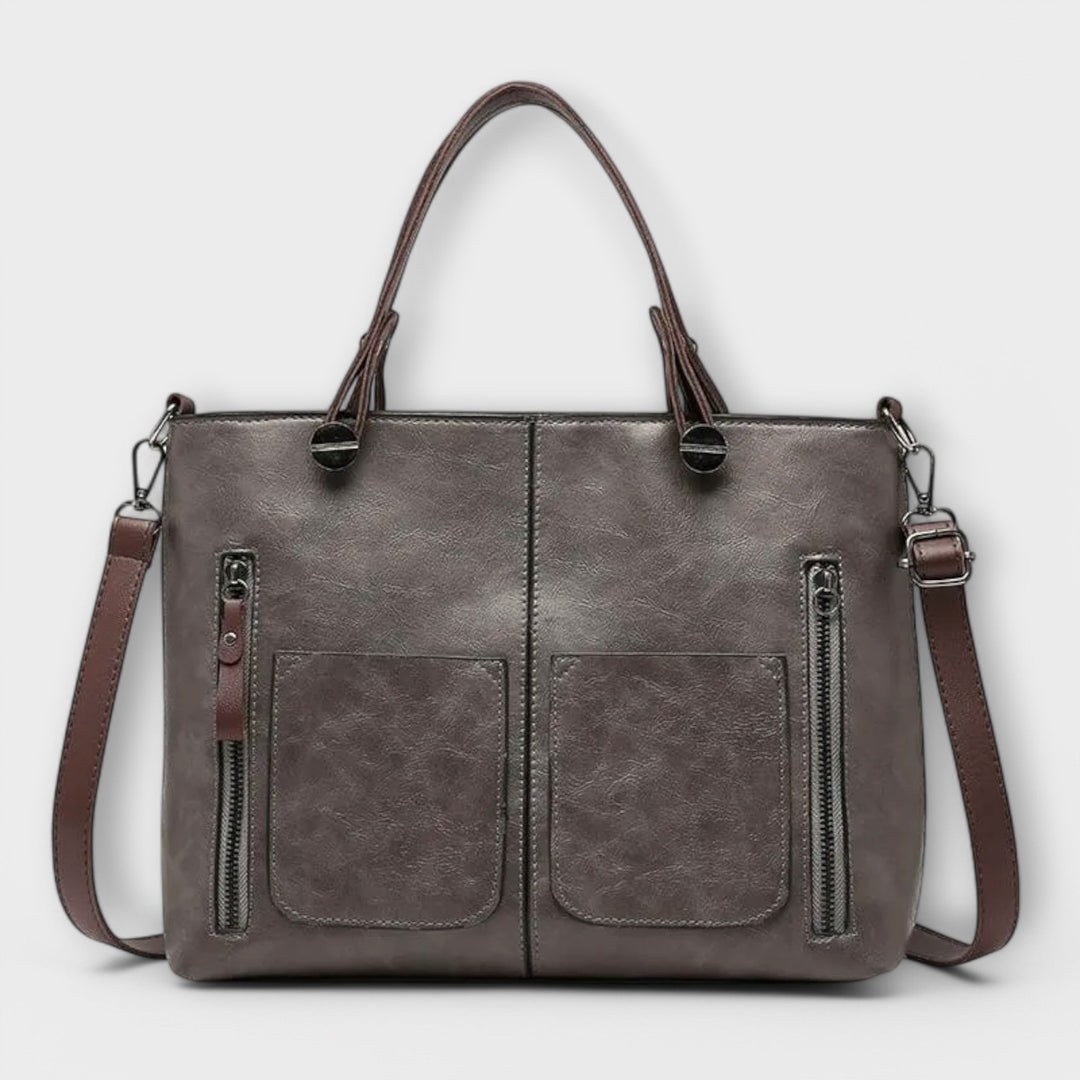 Claudia | Bolso Tote de Piel Sintética con Cremallera y Bolsillos