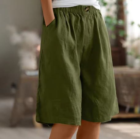 Claudia | Pantalones Cortos Mujer Lino Bermuda