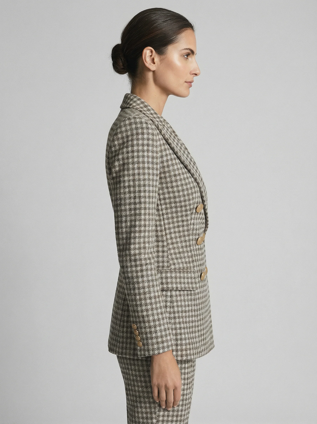 Claudia | Traje Mujer Chaqueta Cruzada Pantalón Cuadros