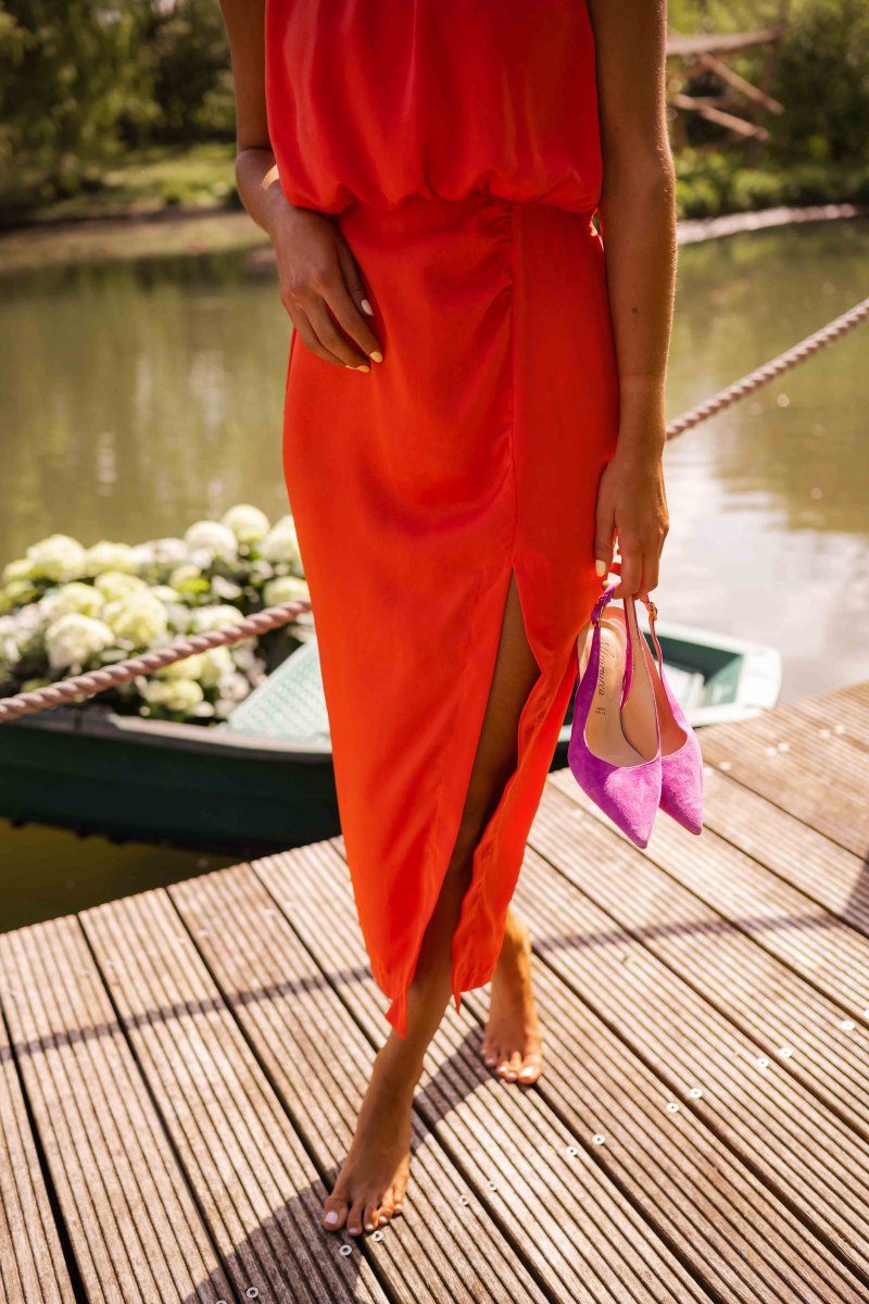 Claudia | Vestido Midi Invitada Sin Mangas
