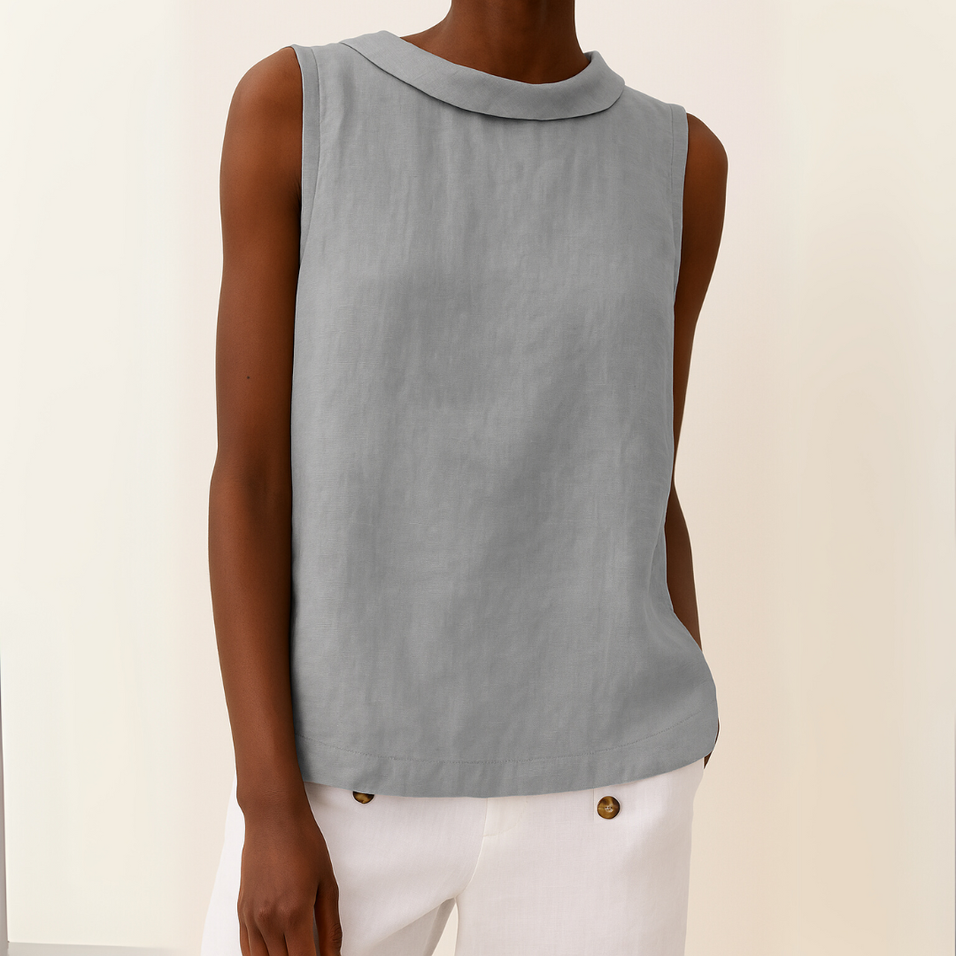 Cristina | Blusa Mujer Sin Mangas Cuello Alto