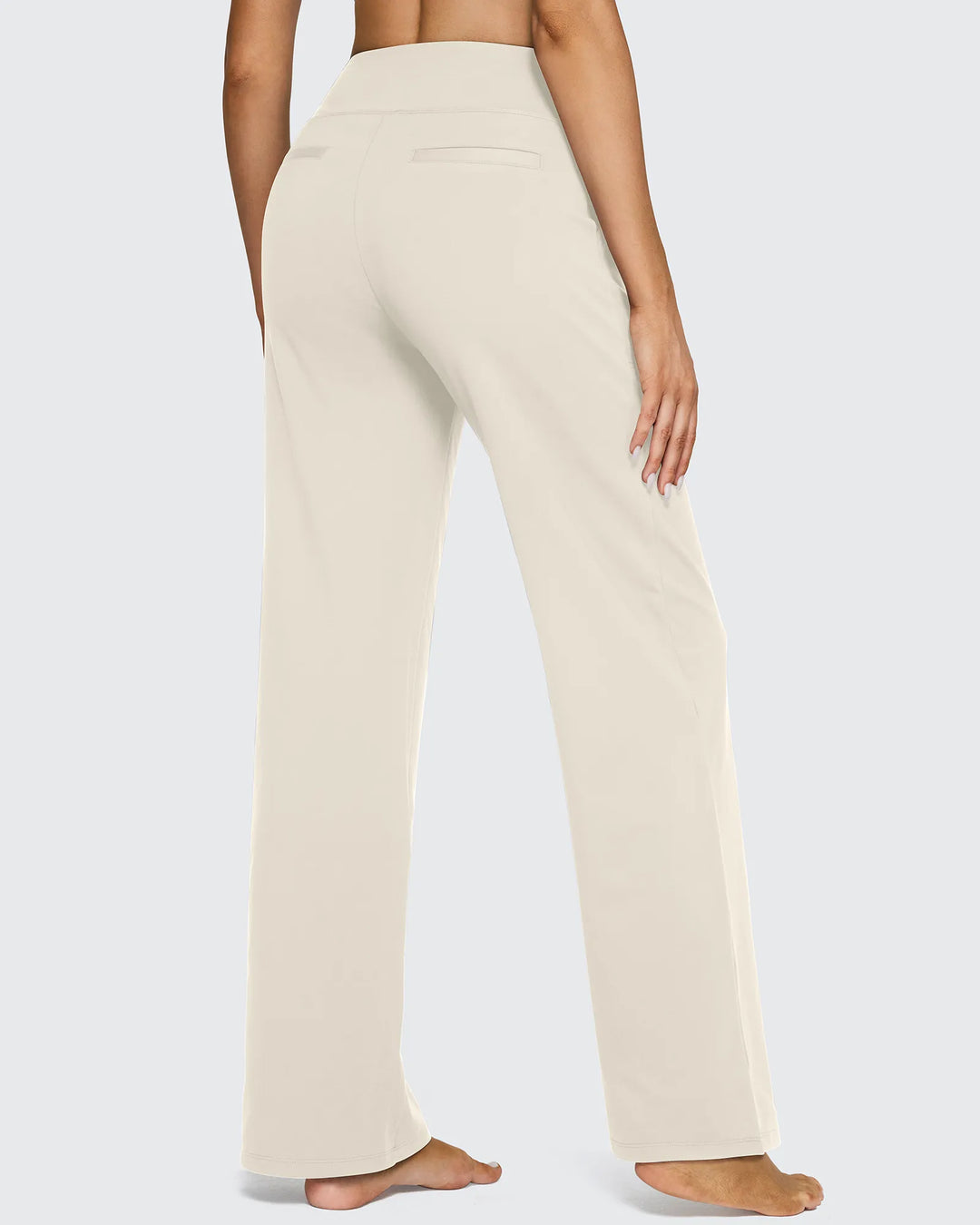 Cristina | Pantalones Mujer Tiro Alto Pierna Ancha con Bolsillos