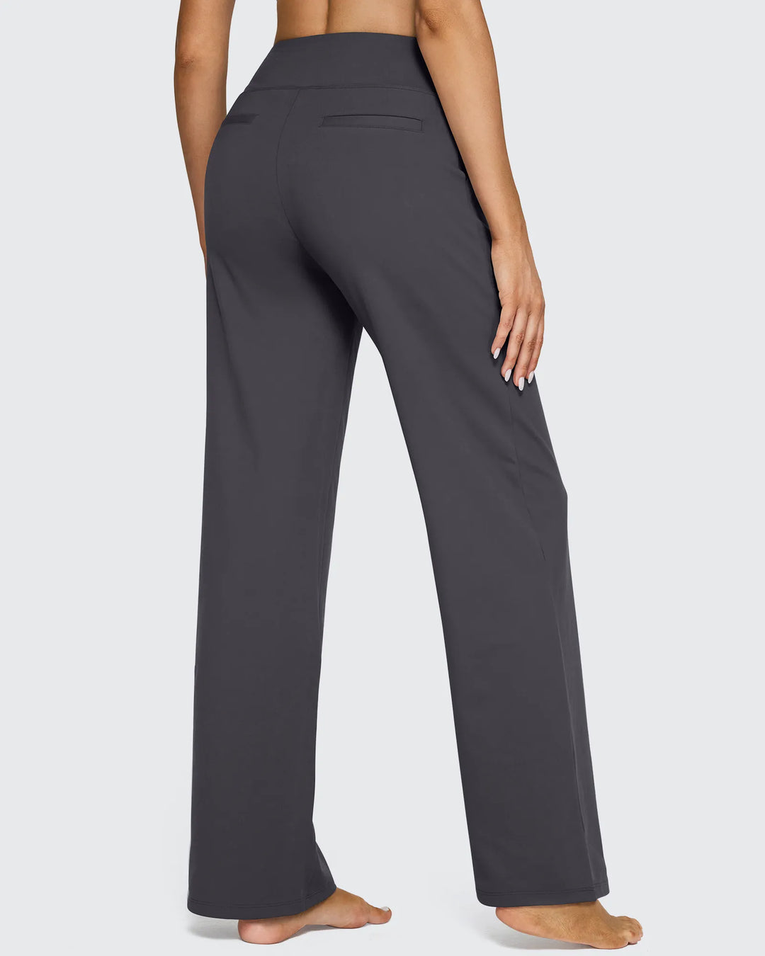 Cristina | Pantalones Mujer Tiro Alto Pierna Ancha con Bolsillos