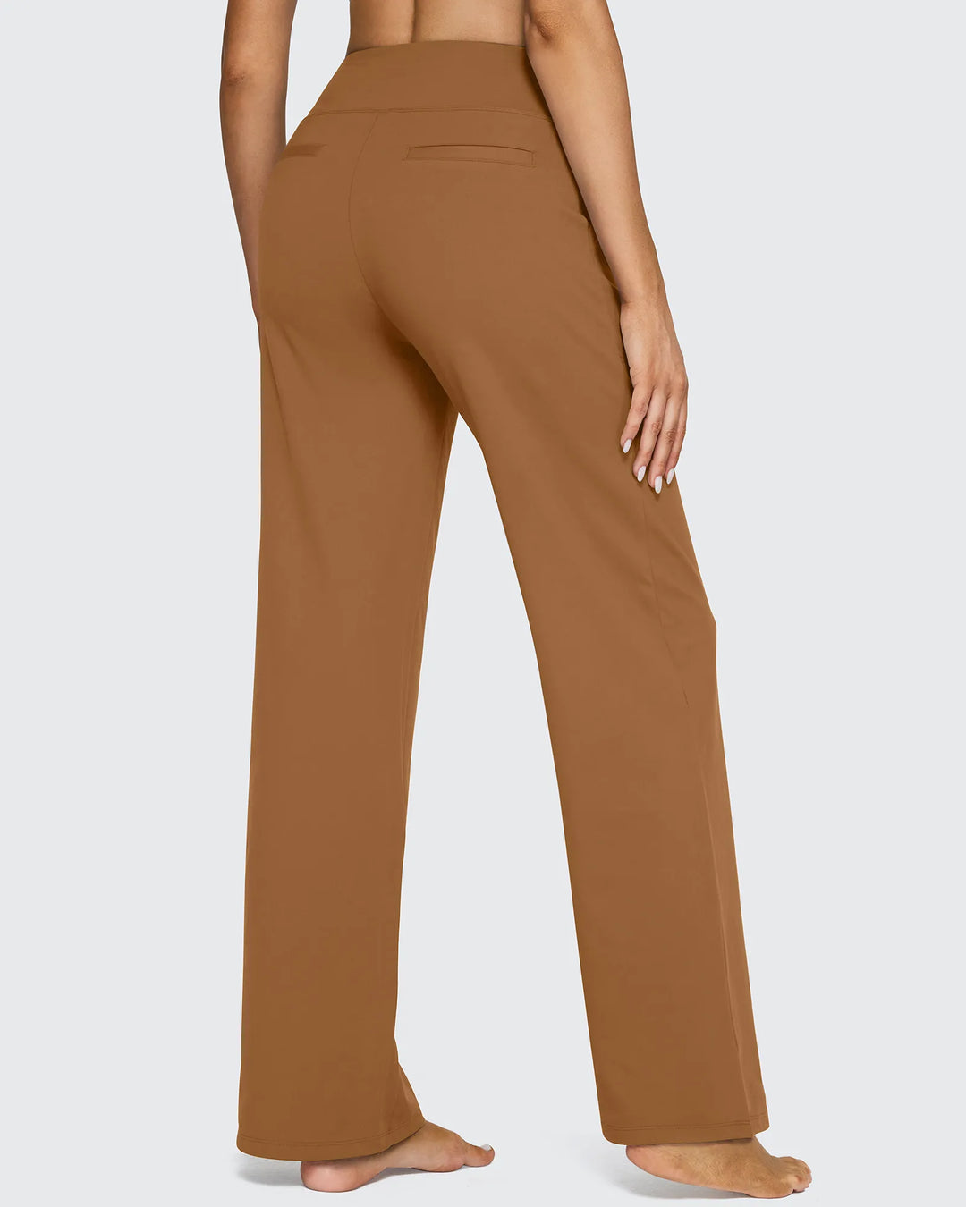 Cristina | Pantalones Mujer Tiro Alto Pierna Ancha con Bolsillos