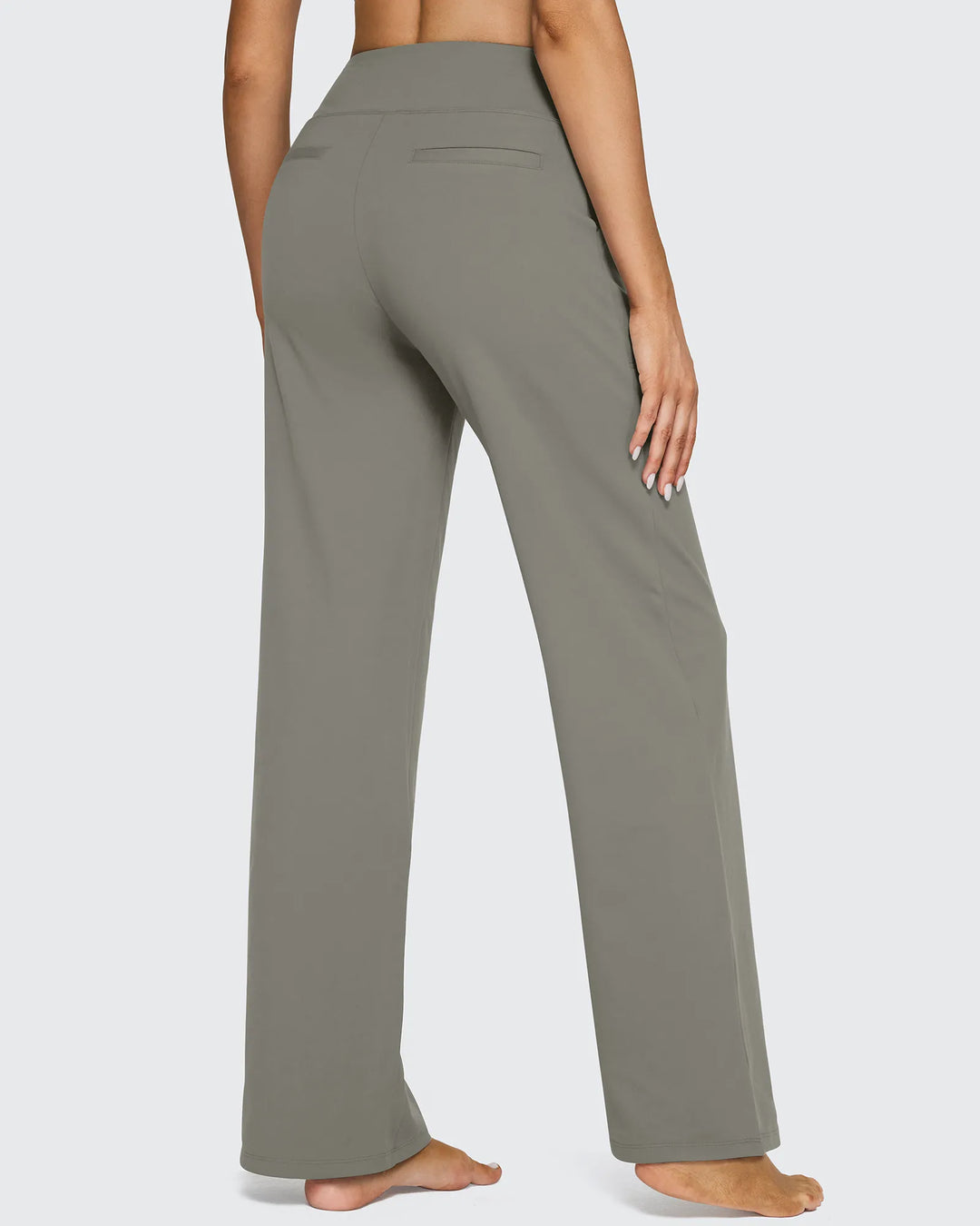 Cristina | Pantalones Mujer Tiro Alto Pierna Ancha con Bolsillos