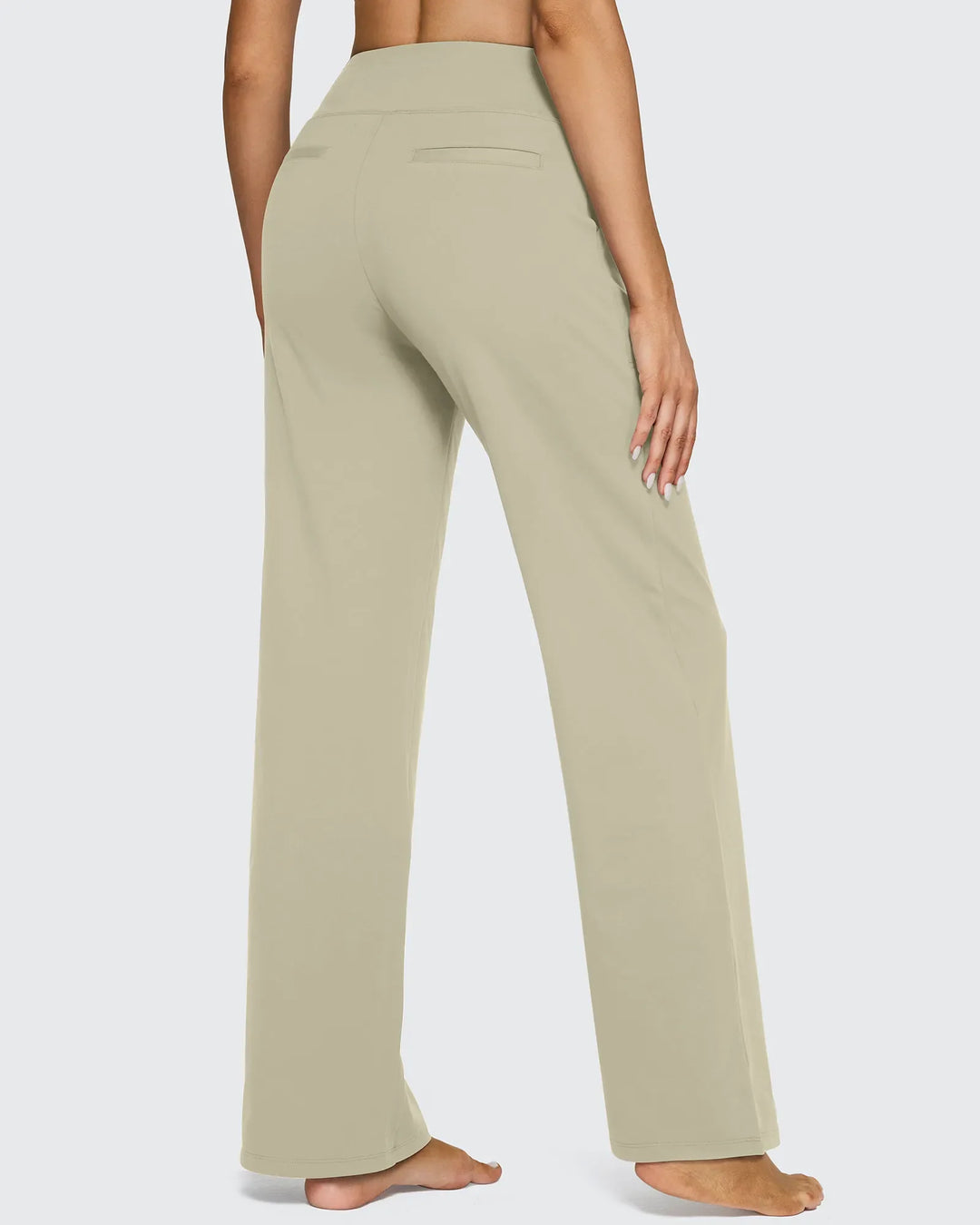 Cristina | Pantalones Mujer Tiro Alto Pierna Ancha con Bolsillos