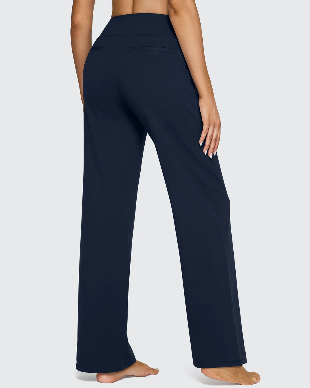Cristina | Pantalones Mujer Tiro Alto Pierna Ancha con Bolsillos