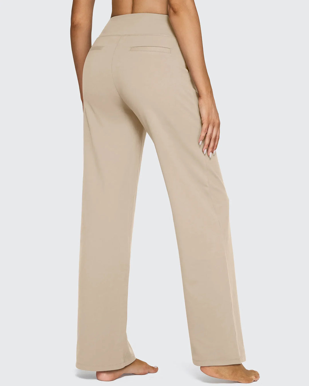 Cristina | Pantalones Mujer Tiro Alto Pierna Ancha con Bolsillos