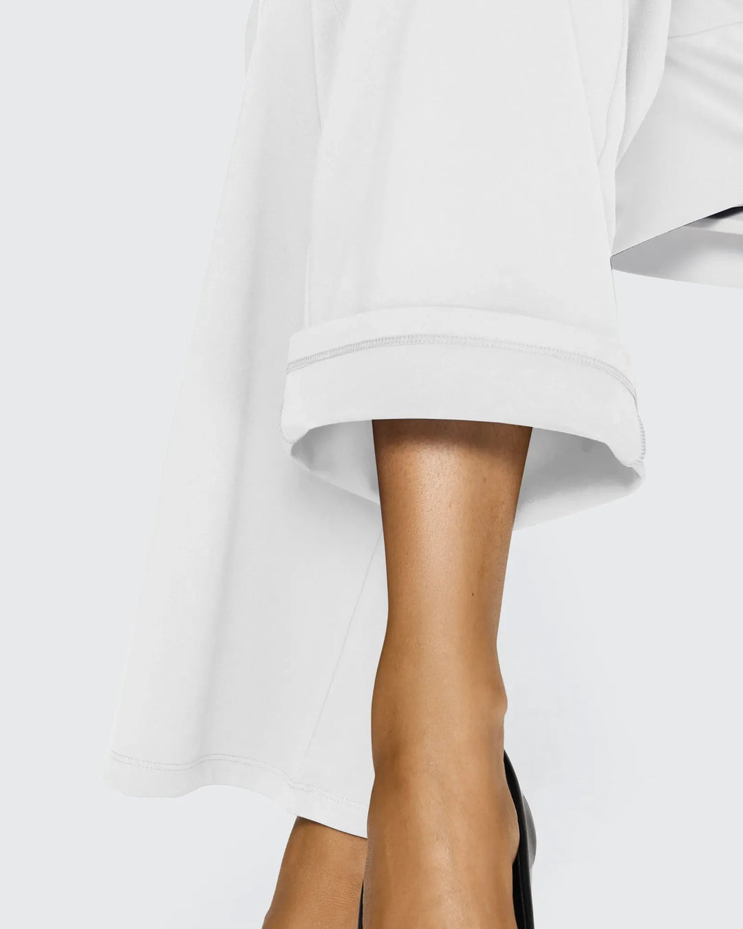 Cristina | Pantalones Mujer Tiro Alto Pierna Ancha con Bolsillos