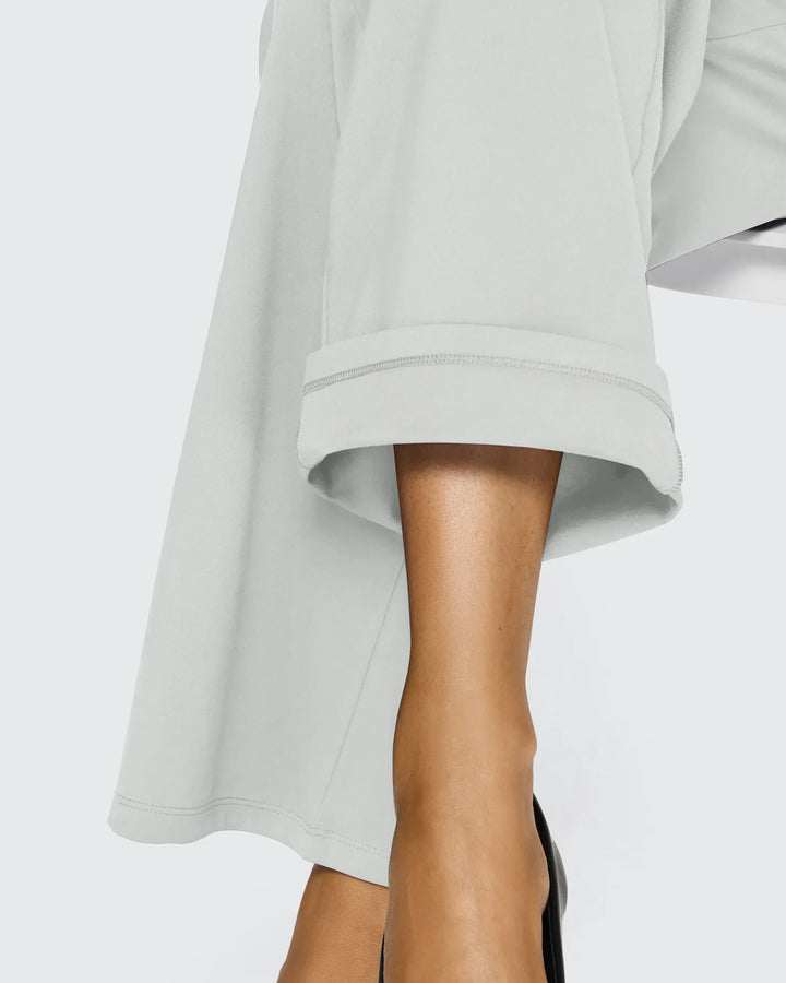 Cristina | Pantalones Mujer Tiro Alto Pierna Ancha con Bolsillos