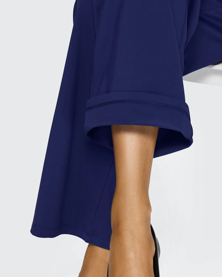 Cristina | Pantalones Mujer Tiro Alto Pierna Ancha con Bolsillos