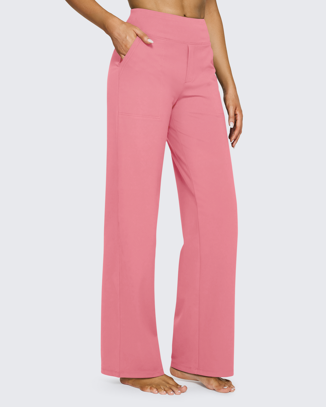 Cristina | Pantalones Mujer Tiro Alto Pierna Ancha con Bolsillos